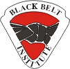 Black Belt Institute Logo showing a knotted black belt on a red background with the words Black Belt Institute around the image